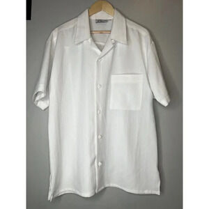 Smokey Joes Vintage Vertical Stripe Button Shirt Mens Large Rockabilly Swingers